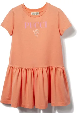 PUCCI Junior Vestido manga corta con logo estampado