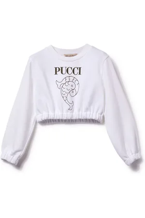PUCCI Junior Sudadera corta con logo estampado