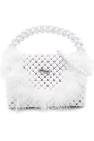 MONNALISA Tote con ribete de plumas