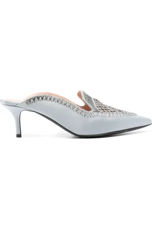 Alberta Ferretti Mules con detalles de strass y tacón de 55mm