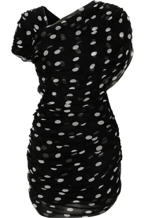 Saint Laurent Vestido corto con motivo de lunares