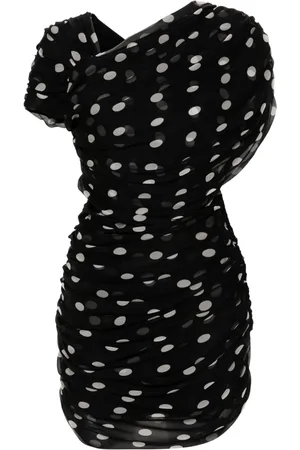 Saint Laurent Vestido corto con motivo de lunares