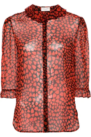 Saint Laurent Blusa con corazones estampados