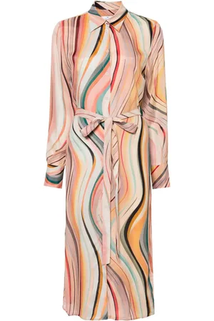 Paul Smith Vestido midi con motivo de rayas artísticas