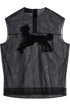 Simone Rocha Top transparente con bordado