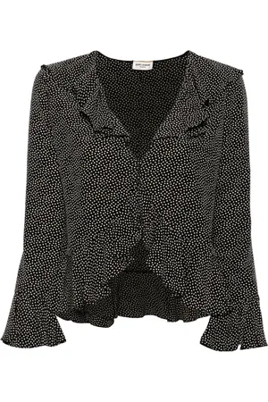 Saint Laurent Blusa con estampado de lunares