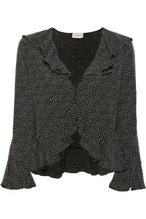Saint Laurent Blusa con estampado de lunares