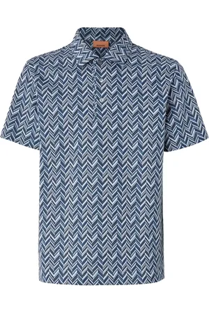 Missoni Playera tipo polo con motivo en zigzag