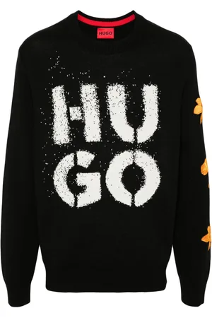 HUGO BOSS Suéter con logo en intarsia