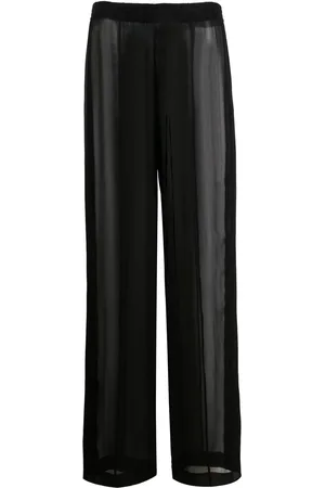 Saint Laurent Pantalones de seda rectos
