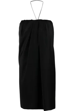 Saint Laurent Vestido corto de sedsa strapless de satén