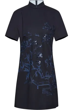 SHANGHAI TANG Vestido estilo túnica bordado con lentejuelas
