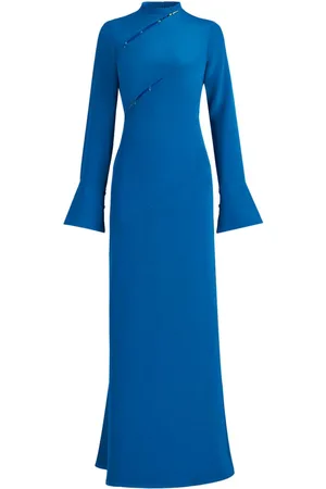 SHANGHAI TANG Vestido de seda midi con aberturas