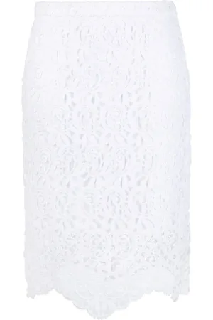 Burberry Falda midi con cintura alta y encaje