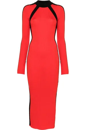 Patrizia Pepe Vestido midi con diseño tejido de canalé