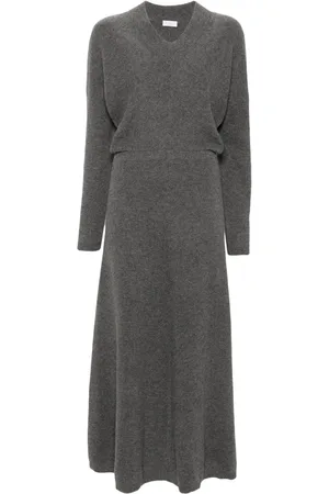 Brunello Cucinelli Vestido largo tejido de canalé