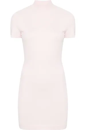 Alexander Wang Vestido corto tejido con logo en relieve