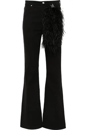 LOULOU Jeans con detalle de plumas