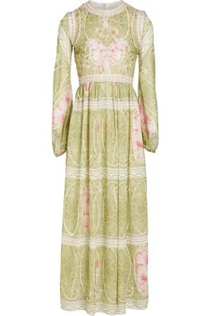 Giambattista Valli Vestido de seda georgette con estampado Peonies