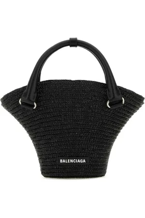 Balenciaga Tote mini de rafia trenzada