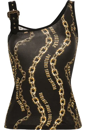 VERSACE Camiseta con logo y cadena
