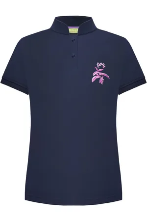 SHANGHAI TANG Playera tipo polo con bordado floral