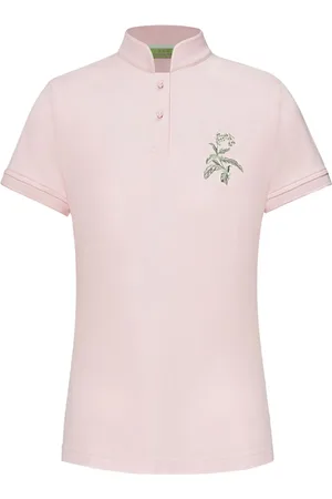 SHANGHAI TANG Playera tipo polo con bordado floral