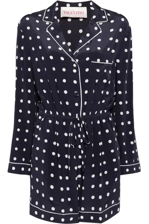 VALENTINO GARAVANI Jumpsuit corto de seda con estampado de lunares
