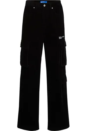 Karl Lagerfeld Pants cargo de pana bordados