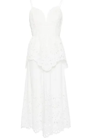 Farm Rio Vestido midi con bordado inglés
