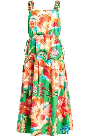 Farm Rio Vestido midi Green Tropicart