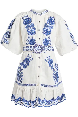 Farm Rio Vestido corto White Richelieu