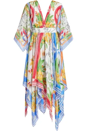 Farm Rio Vestido midi Tropical Destination