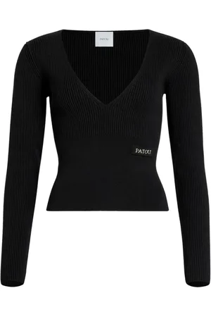Patou Suéter de canalé con cuello en V