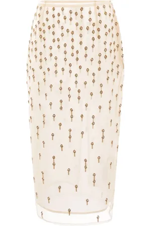 BLUMARINE Falda lápiz con cristales bordados