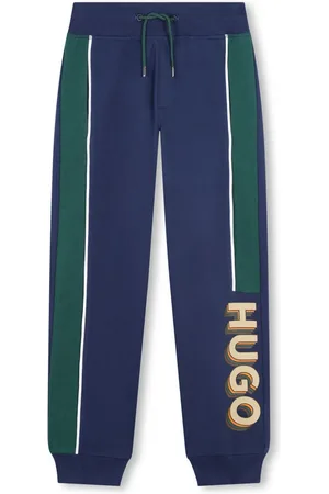 HUGO BOSS Pants con paneles y logo estampado