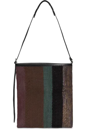DRIES VAN NOTEN Tote entretejida a mano con rayas
