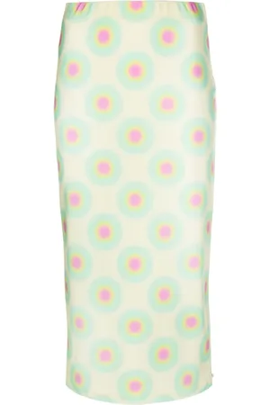 Sportmax Falda midi con estampado gráfico