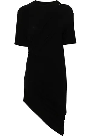 MUGLER Vestido corto con dobladillo asimétrico
