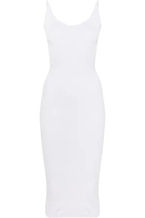 MUGLER Vestido midi tejido de canalé