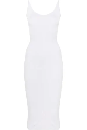 MUGLER Vestido midi tejido de canalé