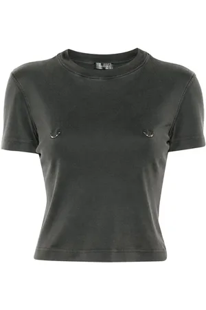 MUGLER Playera corta con detalle de aro