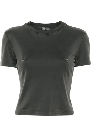 MUGLER Playera corta con detalle de aro