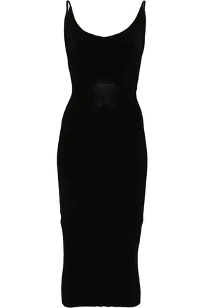 MUGLER Vestido corto tejido sin mangas
