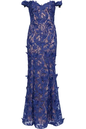 Marchesa Notte Vestido de fiesta con detalle de encaje