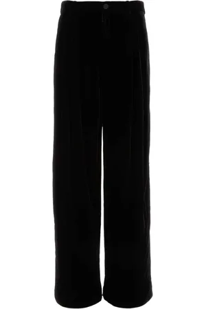 Saint Laurent Pantalones anchos de terciopelo