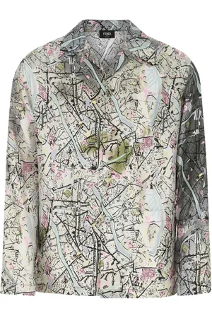 Fendi Camisa con motivo Map