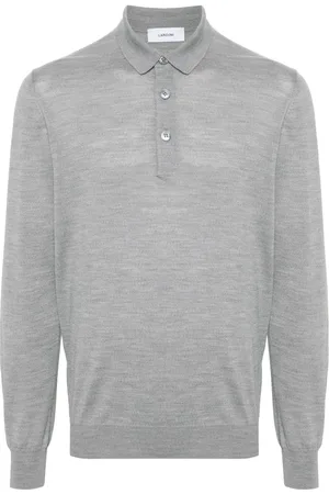 LARDINI Playera tipo polo manga larga con botones