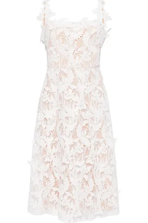 Marchesa Notte Vestido midi con detalle de encaje
