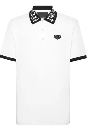Philipp Plein Playera tipo polo con placa del logo